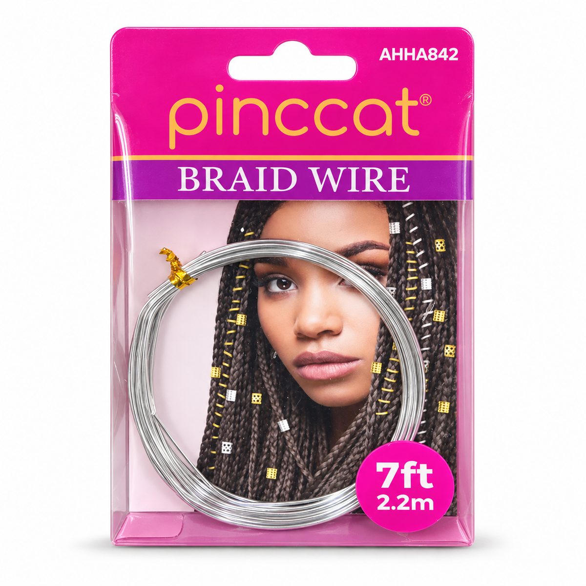 Pinccat AHHA842 Silver Braid Wire – 7 ft front package