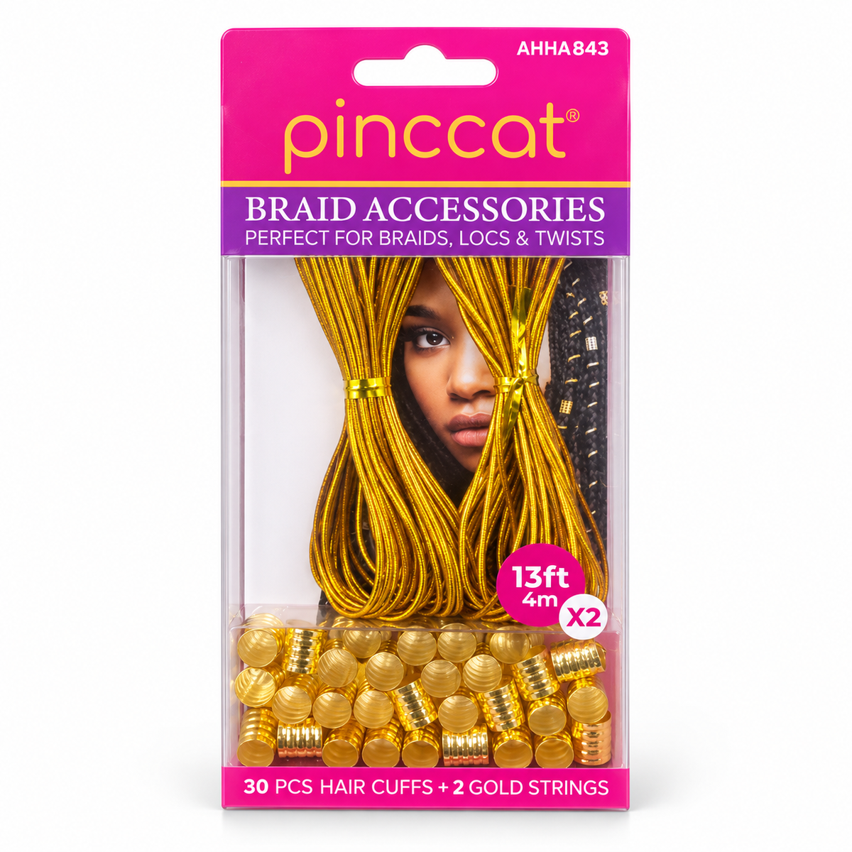 Pinccat AHHA843 Gold Set – 30 Cuffs + 2 Strings front package