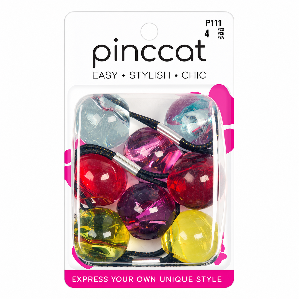 Pinccat P111 – Round Beads – Assorted Colors – 4 Pack