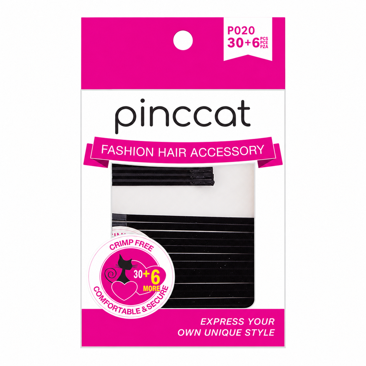 P020 – Black Bobby Pins – 36 Pack
