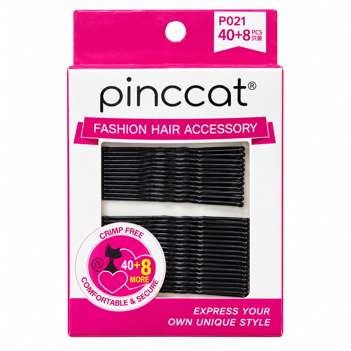 P021 – Black Bobby Pins – 48 Pack