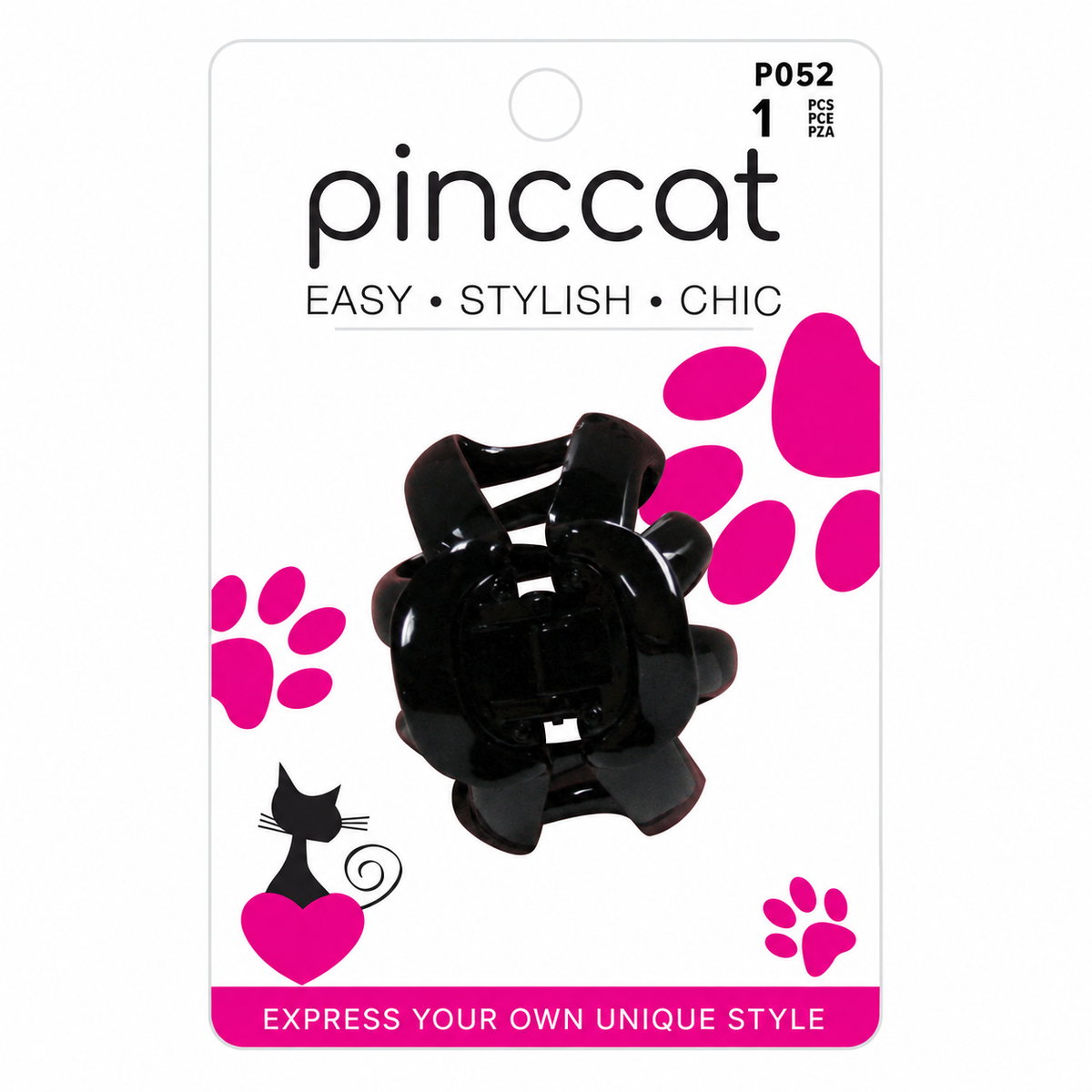 P052 – Ladybug Claw Clip – Black – 1 Piece