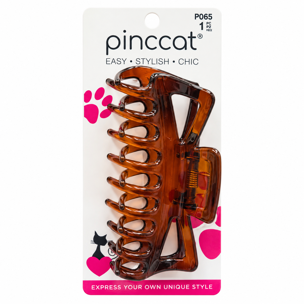 P065 – Long-Tooth Claw Clip – Tortoise – 1 Piece