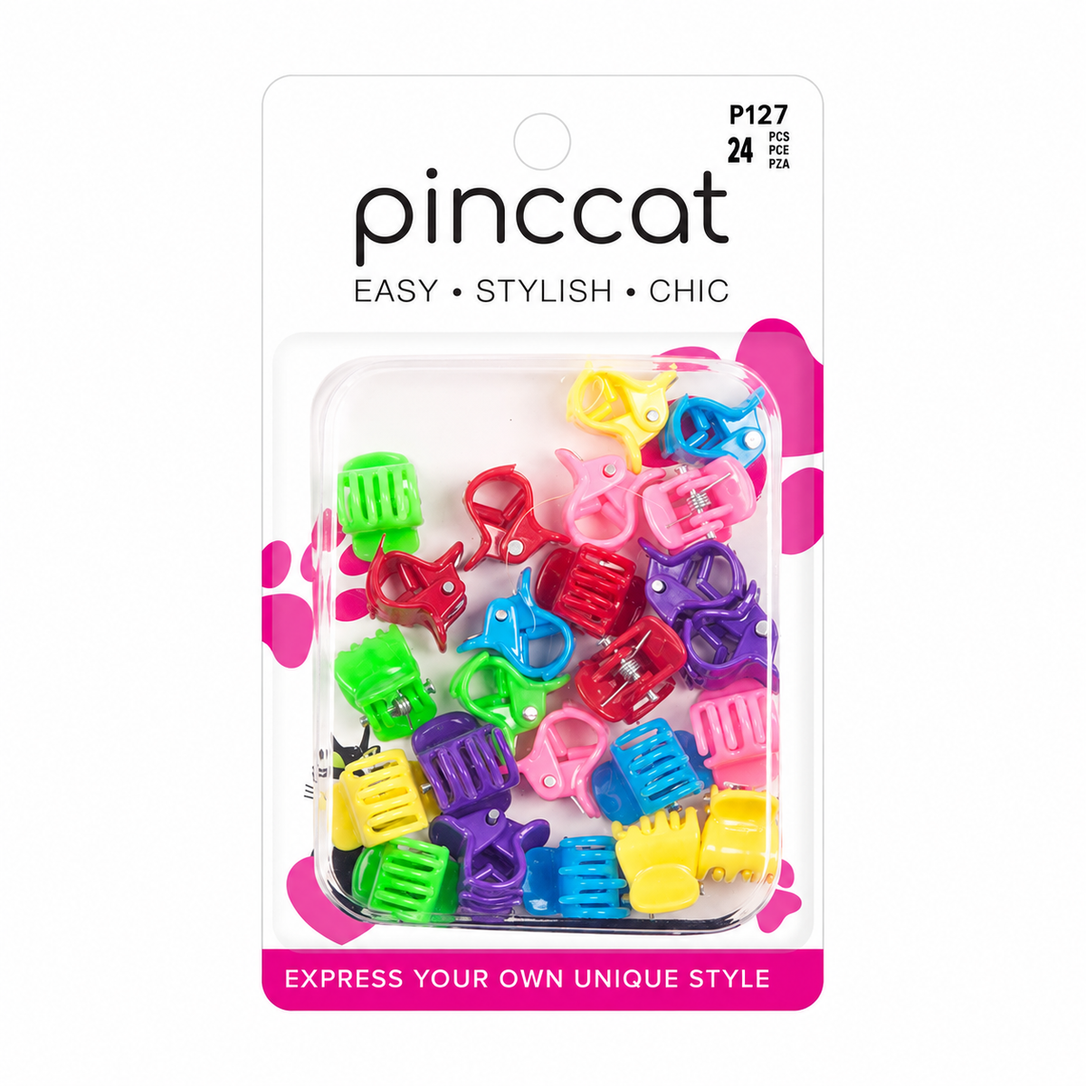 P127 – Mini Clips – Rainbow Colors – 24 Pack