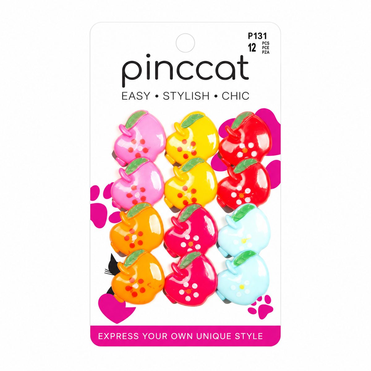 P131 – Apple Mini Clips – Assorted Colors – 12 Pack