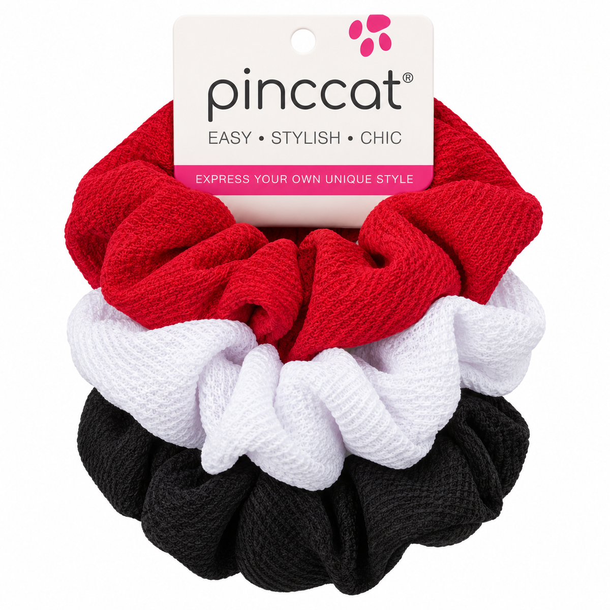 Pinccat P191 – White, Red & Black Textured – 3 Pack
