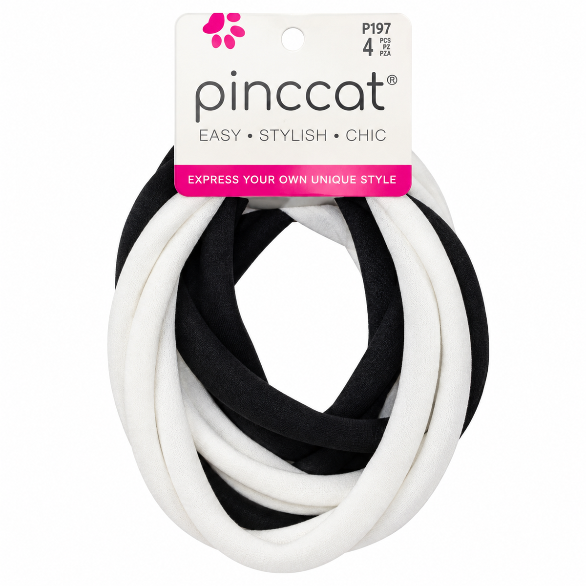 Pinccat P197 – Black & White Wide – 4 Pack
