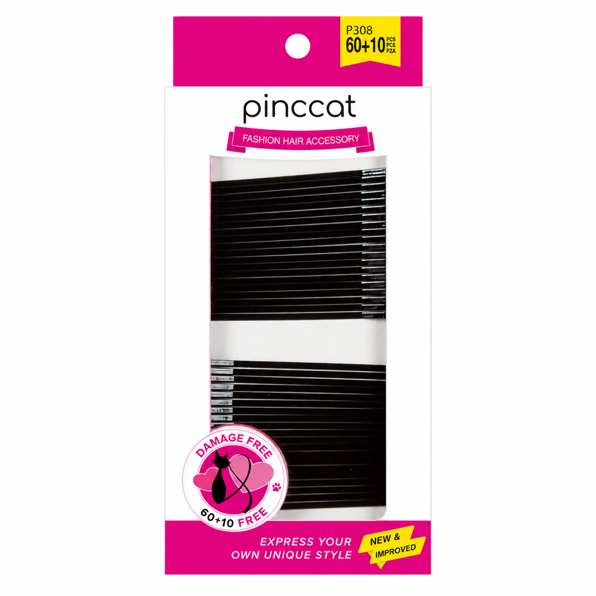P308 – Flat Black Bobby Pins – 70 Pack