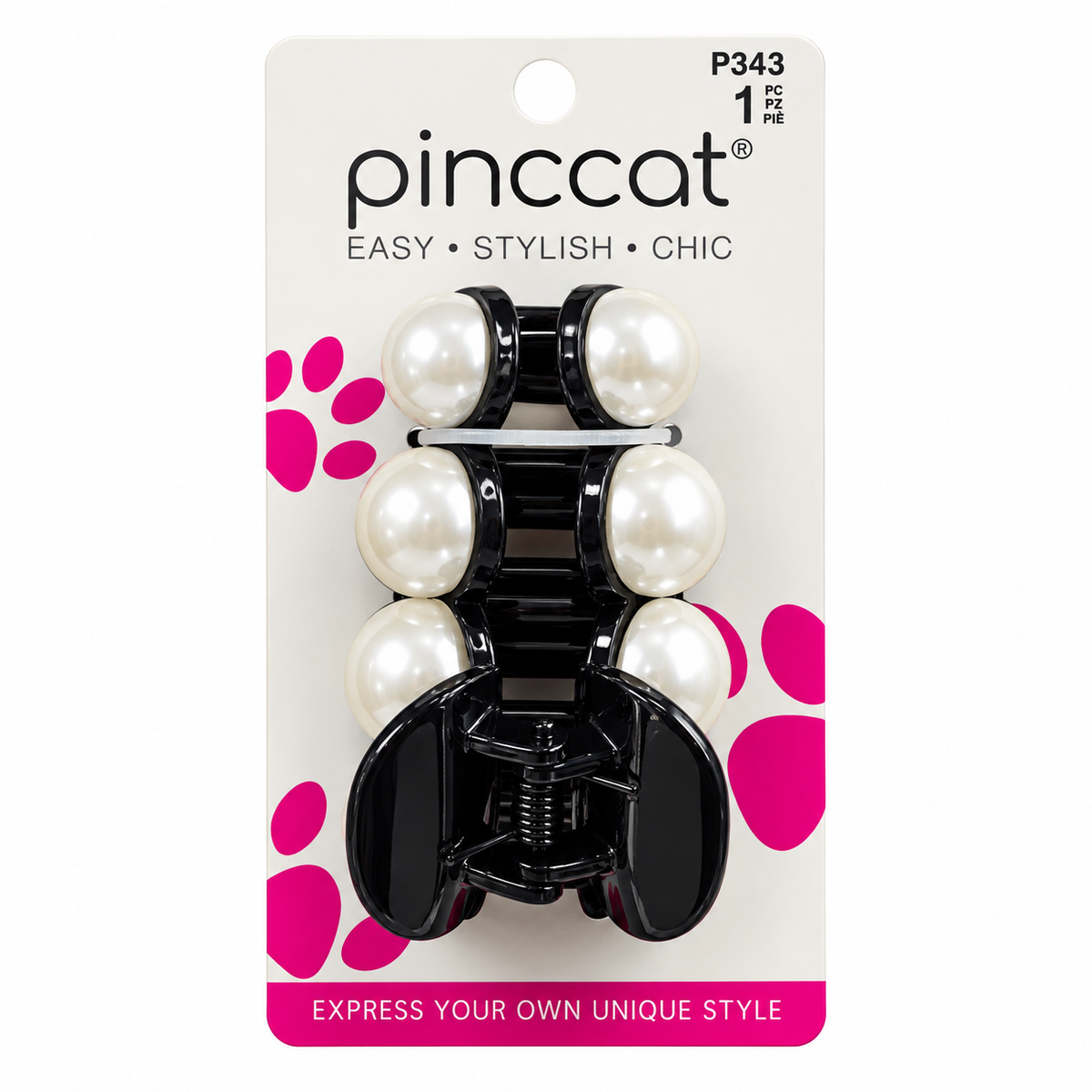 Pinccat P343 – Pearl-Look Claw – Black – 1 Piece