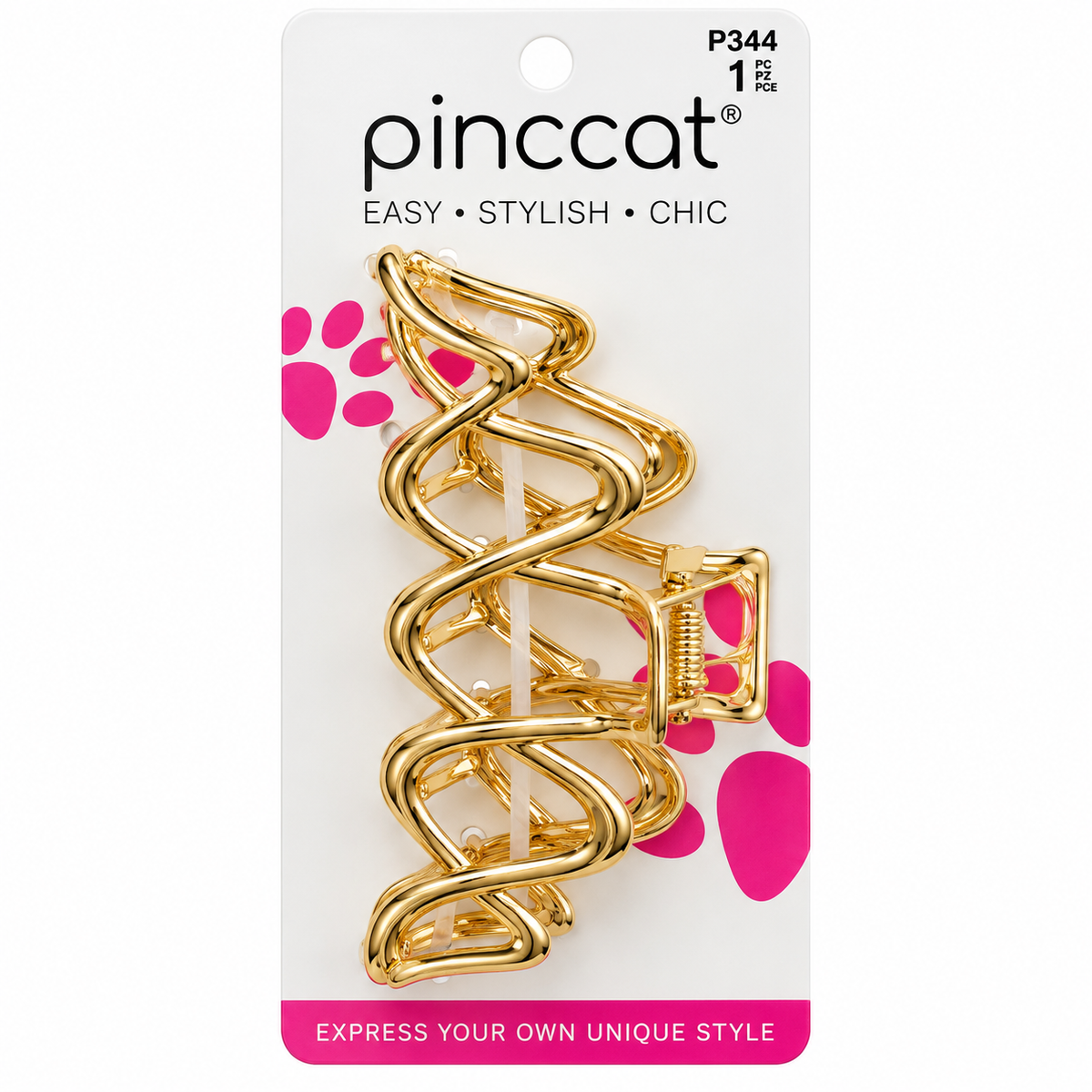 Pinccat P344 – Gold-Tone Wavy Claw – 1 Piece