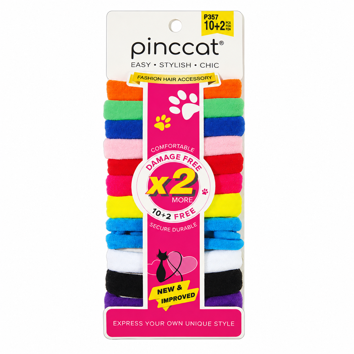 P357 – Soft Hair Ties – Pastel & Bright Colors – 12 Pack