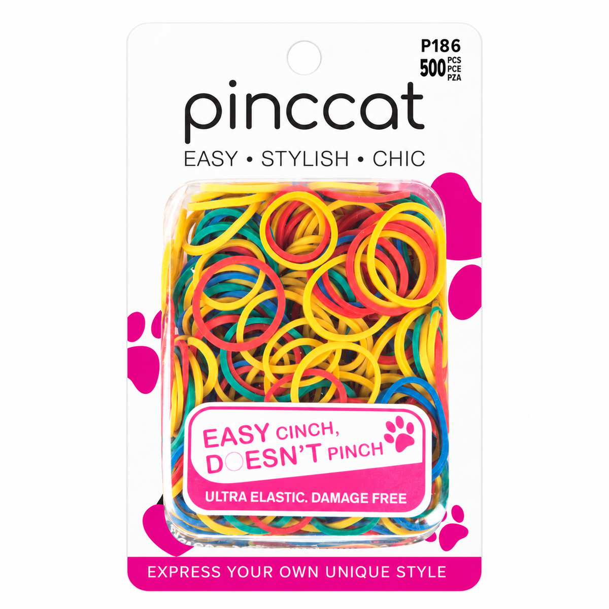 Pinccat P186 – Bright Assorted – 500 bands