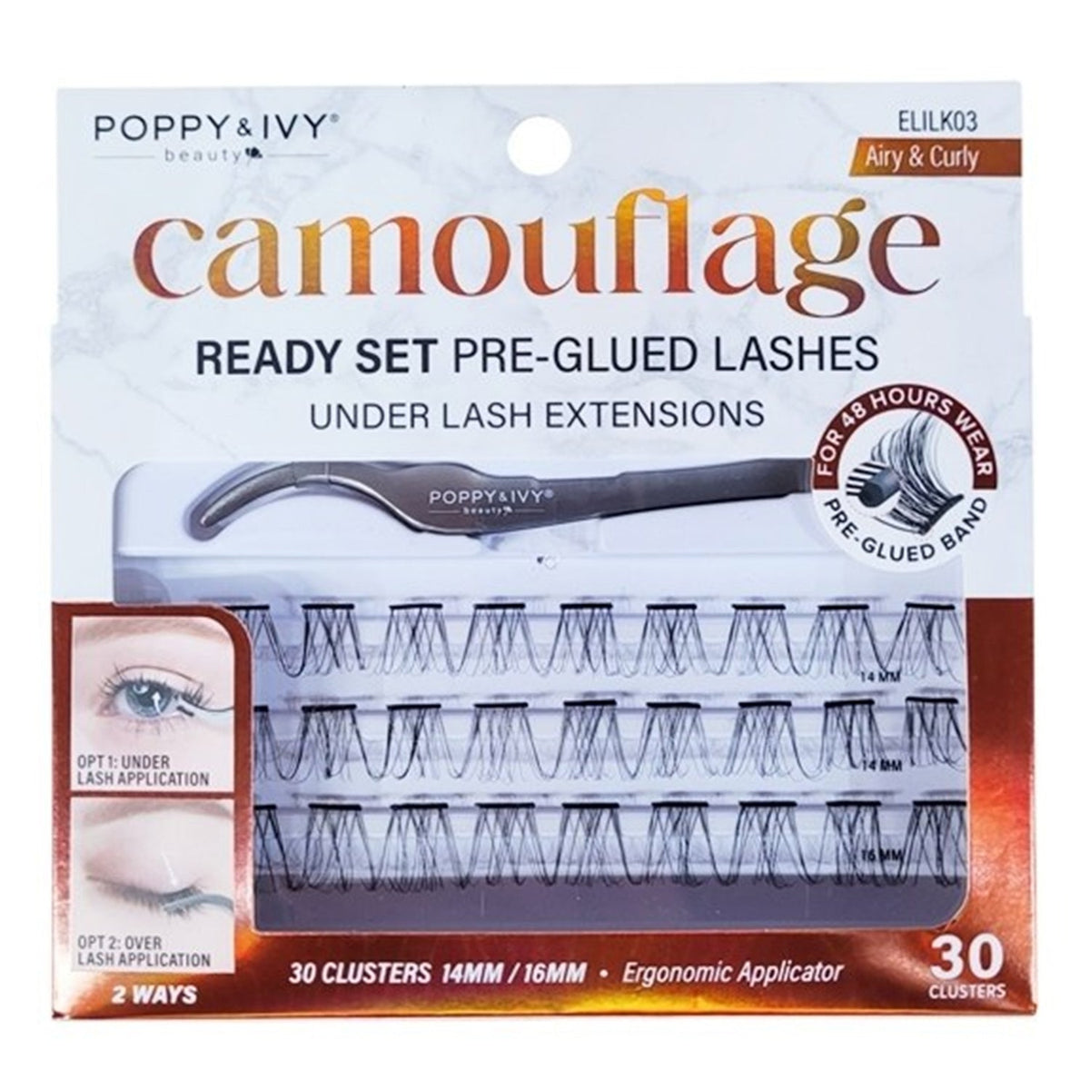 Poppy & Ivy Camouflage Pre-Glued Lash Extensions ELILK03 Airy & Curly