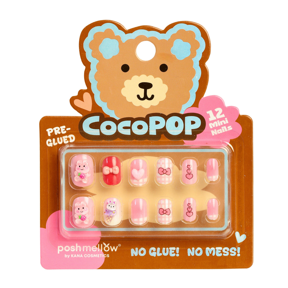 Poshmellow CocoPop Pinkie Party mini pre-glued nails – 65425