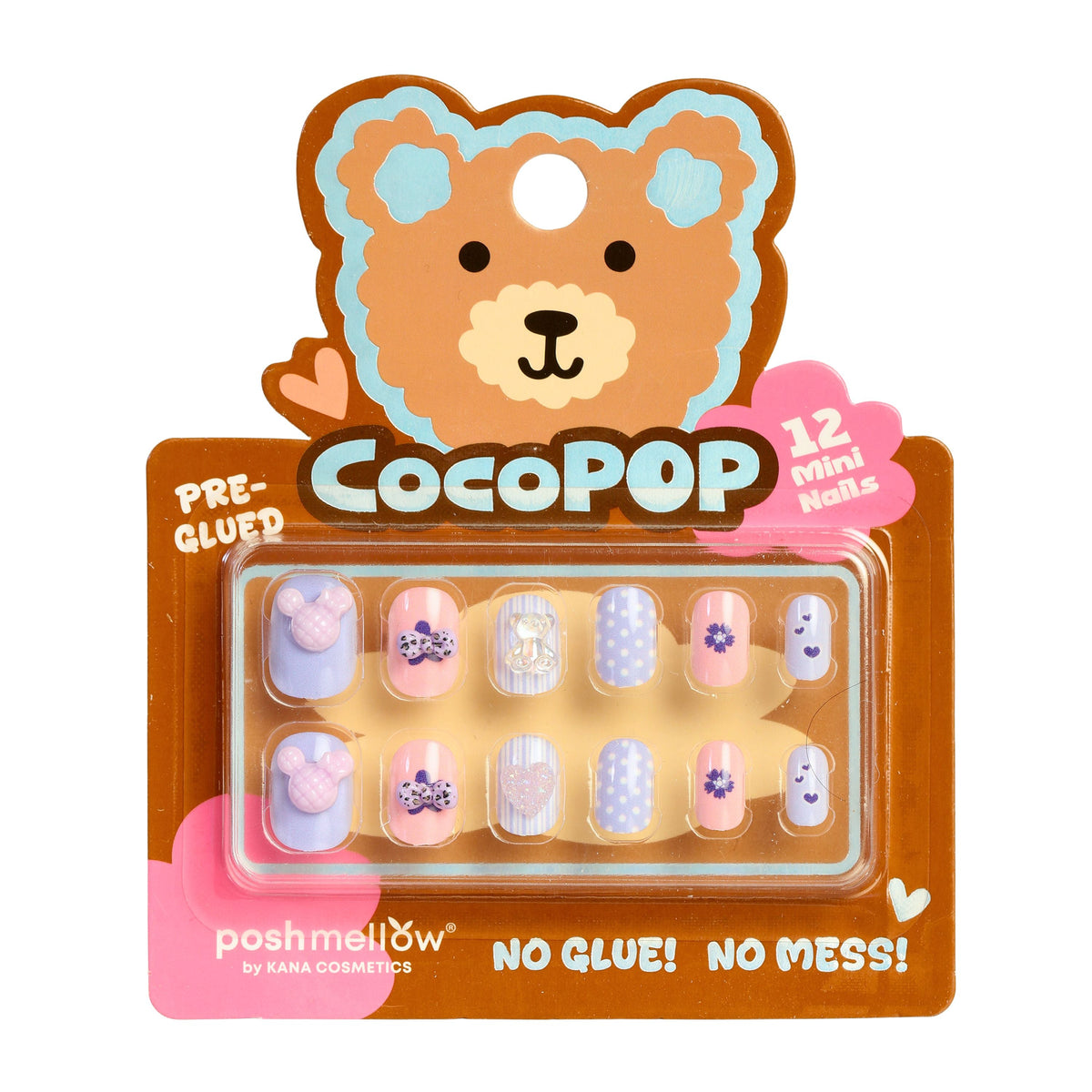 Poshmellow CocoPop Bear Starr mini pre-glued nails – 65426