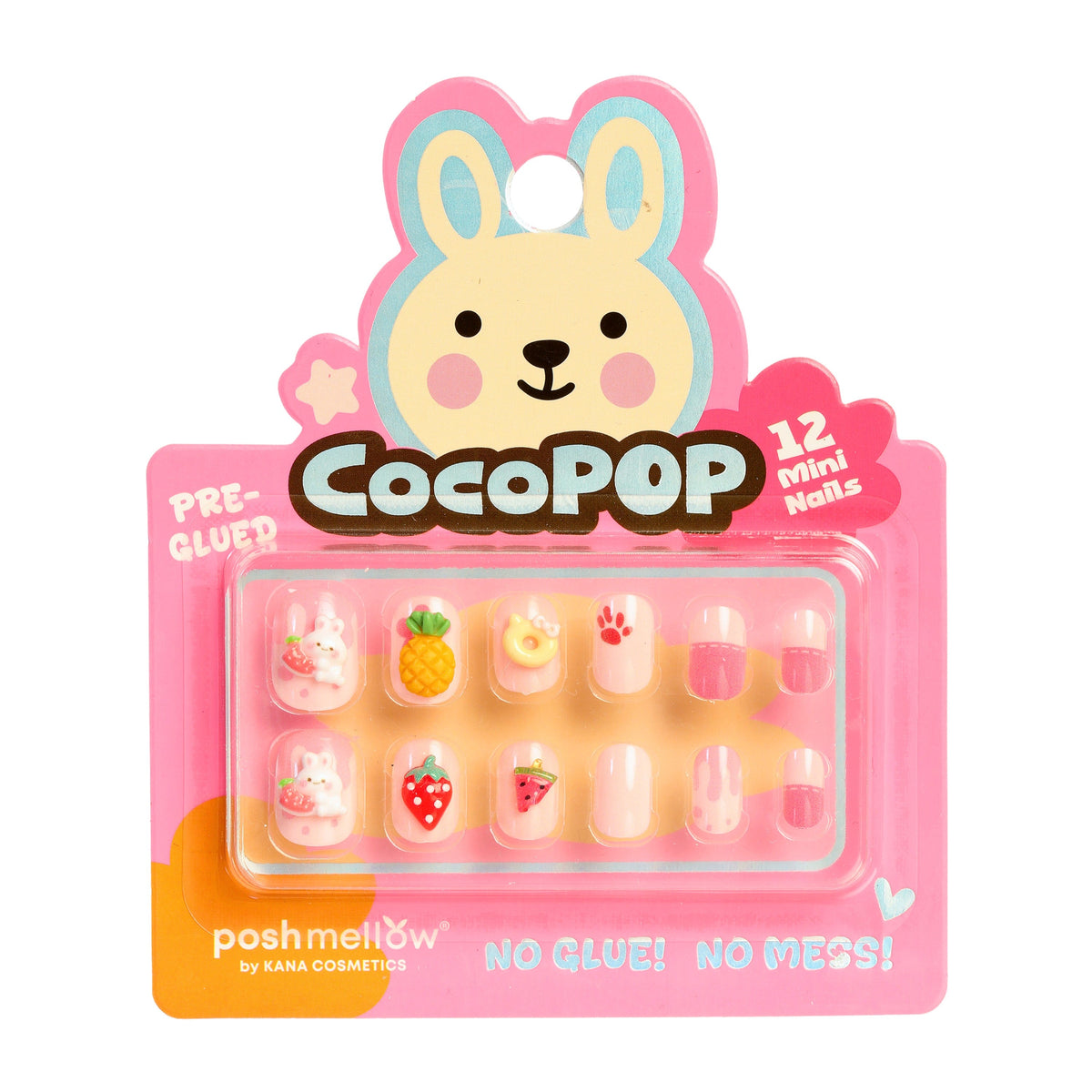Poshmellow CocoPop Puffy Bunny mini pre-glued nails – 65430
