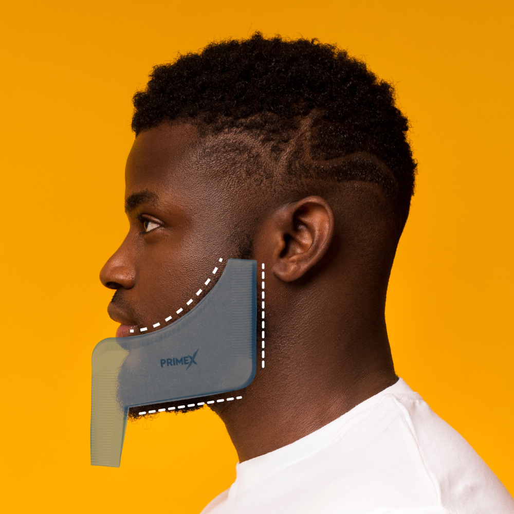 PrimeX Beard Shaping & Styling Tool #2874 beard line shaping example