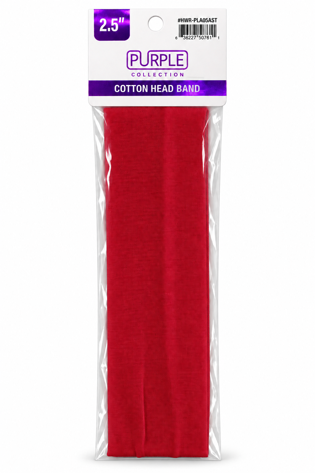 Purple Collection 2.5-inch cotton headband in red