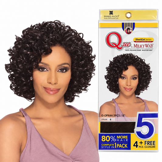 Milky Way Que ShortCut Q-Oprah 5PCS Weave 8" styling model and retail package