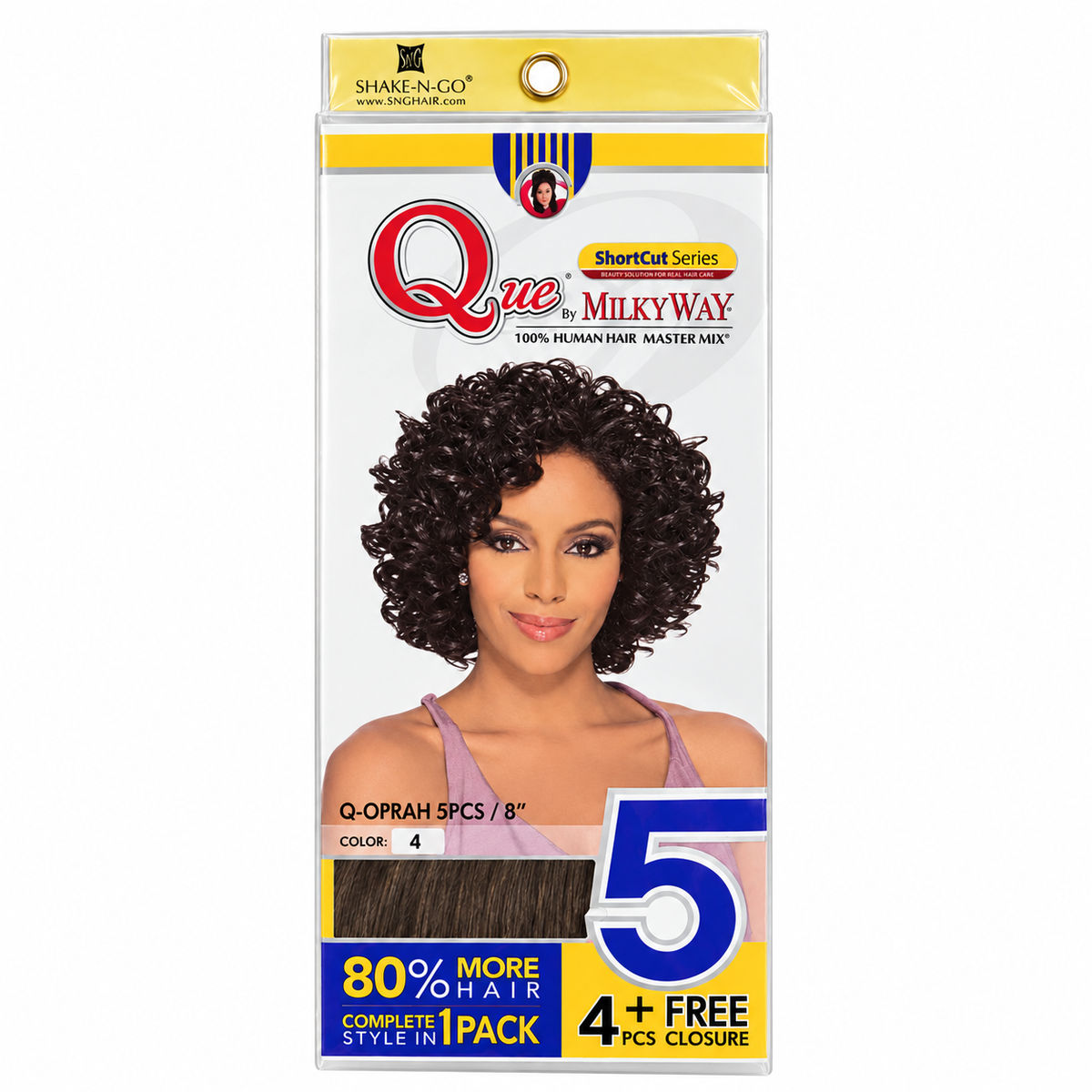 Milky Way Que ShortCut Q-Oprah 5PCS Weave 8" full retail pack color 4