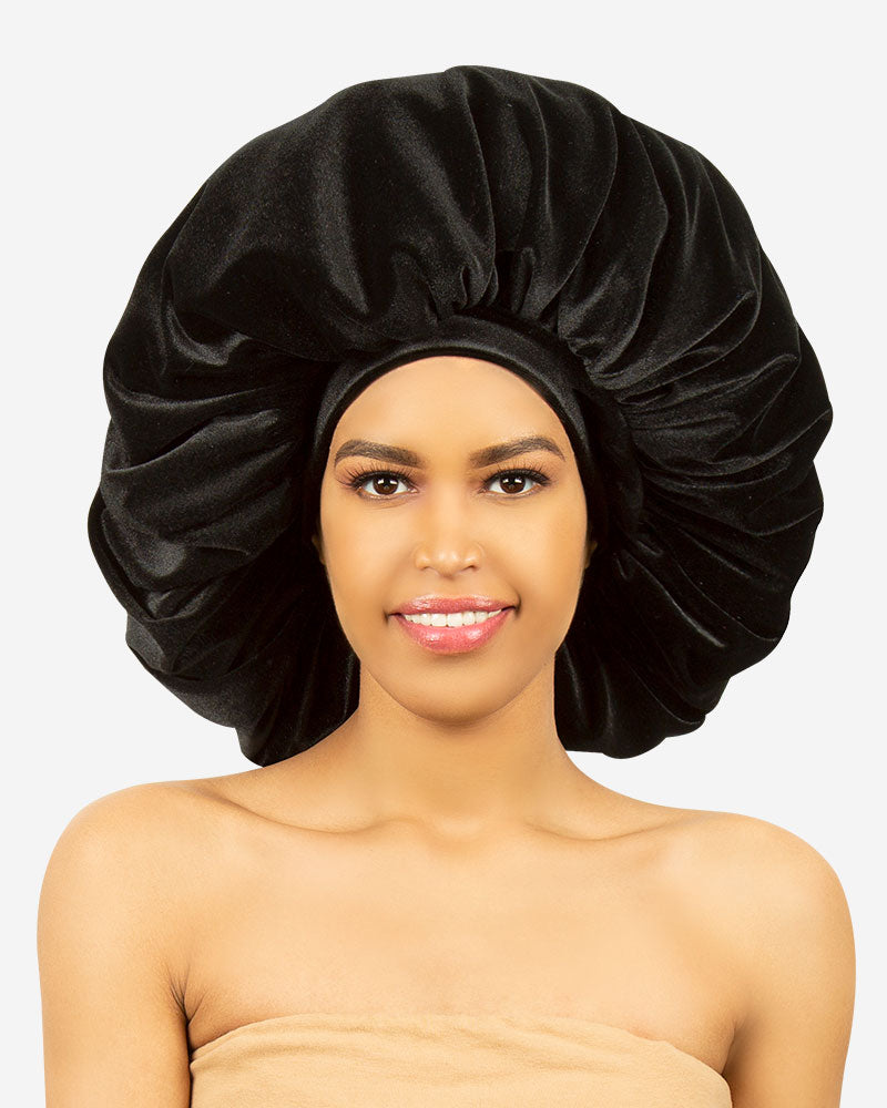R&B 1192 Super Jumbo Satin Wide Edge Bonnet in Black