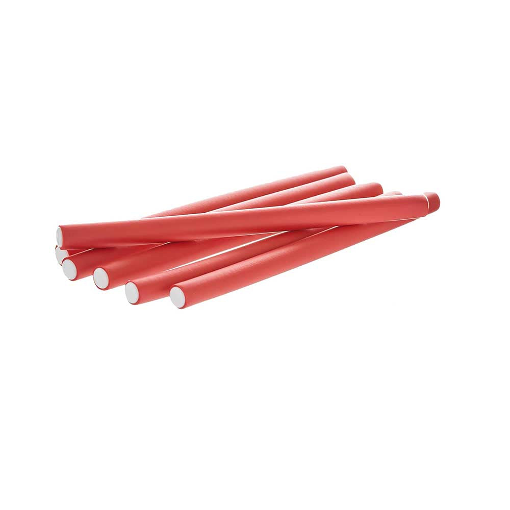 RED by KISS HRF04 red flexi rods, 7 inch length, 1/2 inch diameter, 6 pieces