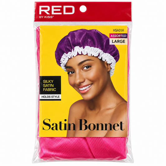 RED by KISS HSA01A Large Satin Bonnet in Pink, front package