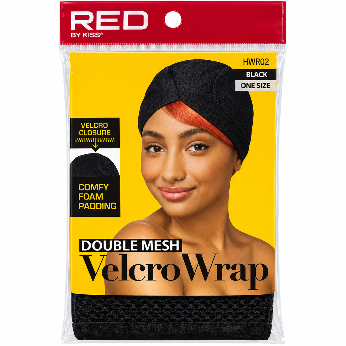 RED by KISS HWR02 Black Double Mesh Velcro Wrap, front package