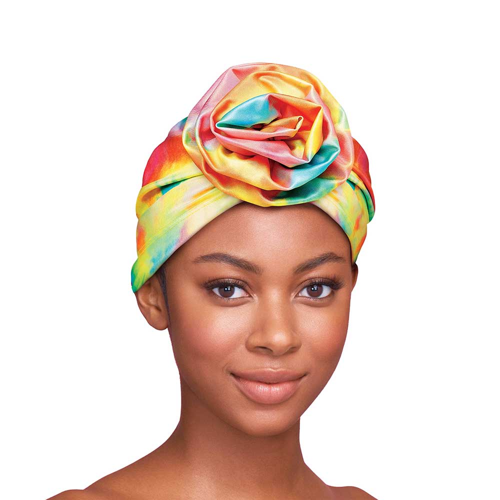RED by KISS Pre-Tied Top Knot Turban in Tie Dye