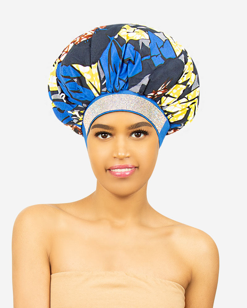 R&B #1176 Extra Large Jewel Wax & Satin Bonnet, Style L
