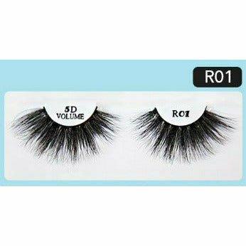 R&B Collection 5D Faux Mink Lashes R01, lash style close-up