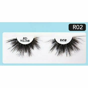 R&B Collection 5D Faux Mink Lashes R02, lash style close-up