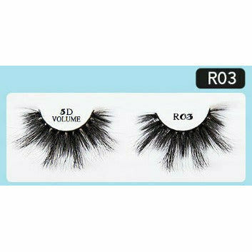 R&B Collection 5D Faux Mink Lashes R03, lash style close-up