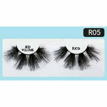 R&B Collection 5D Faux Mink Lashes R05, lash style close-up