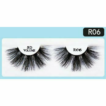 R&B Collection 5D Faux Mink Lashes R06, lash style close-up