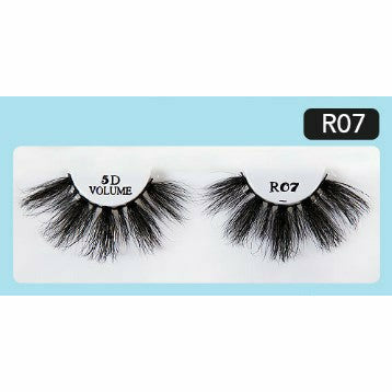 R&B Collection 5D Faux Mink Lashes R07, lash style close-up