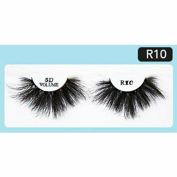 R&B Collection 5D Faux Mink Lashes R10, lash style close-up