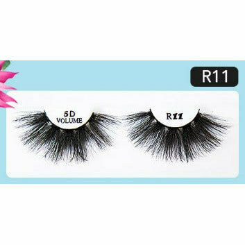 R&B Collection 5D Faux Mink Lashes R11, lash style close-up