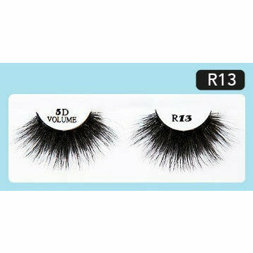 R&B Collection 5D Faux Mink Lashes R13, lash style close-up