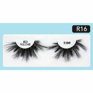 R&B Collection 5D Faux Mink Lashes R16, lash style close-up