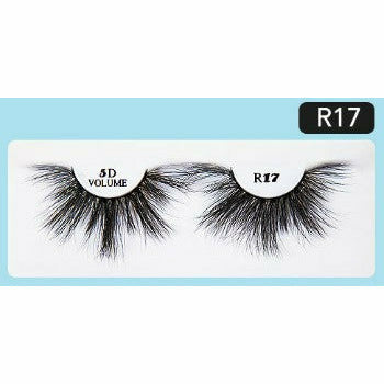 R&B Collection 5D Faux Mink Lashes R17, lash style close-up