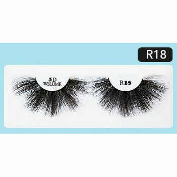 R&B Collection 5D Faux Mink Lashes R18, lash style close-up