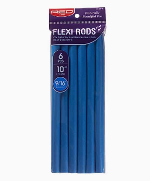 RED by KISS HRF15 soft twist rollers, 10" length, 9/16" diameter, Blue, 6 pieces