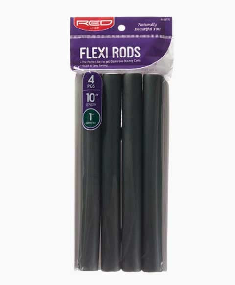 RED by KISS HRF19 soft twist rollers, 10" length, 1" diameter, Dark Green, 4 pieces