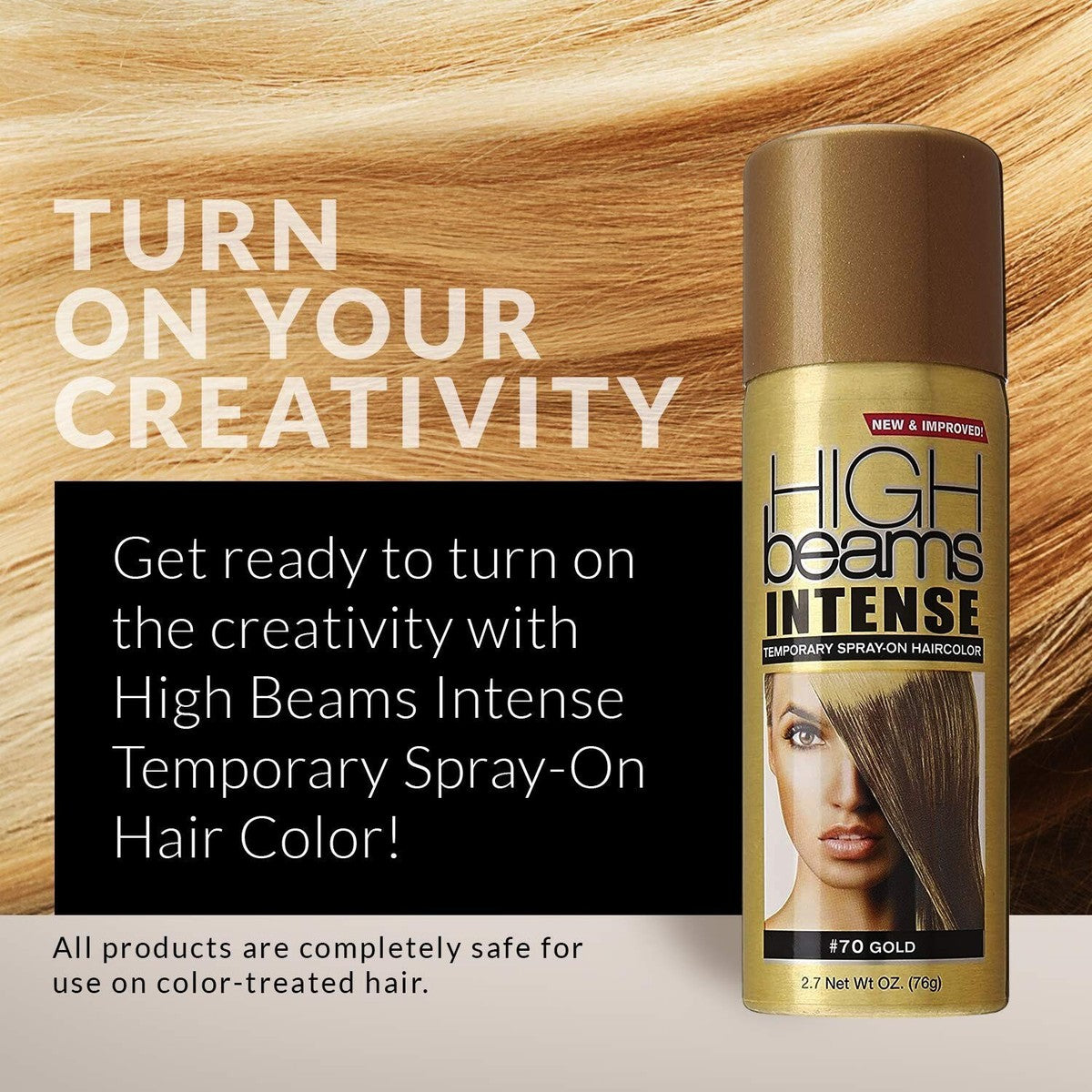 SALON GRAFIX HIGH BEAMS INTENSE TEMPORARY SPRAY ON HAIR COLOR #70 GOLD, 2.7 Oz|145469454587