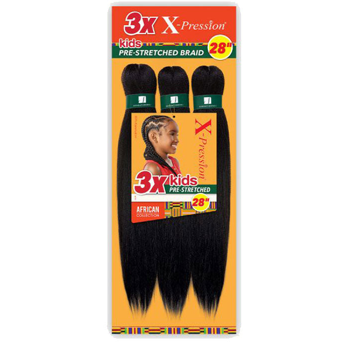 Sensationnel X Pression Crochet Braids - 3X KIDS PRE-STRETCHED 28"