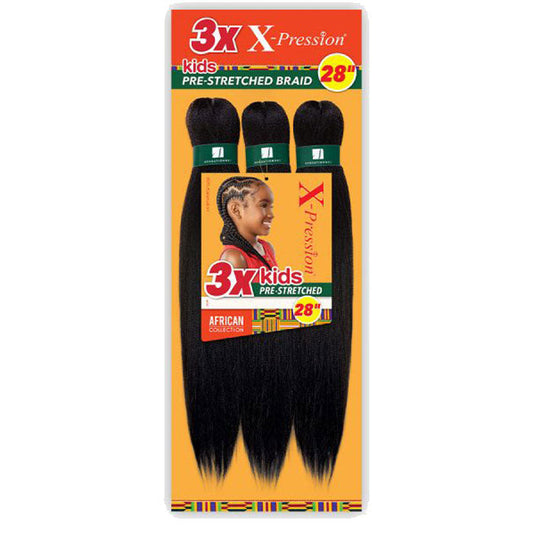 Sensationnel X Pression Crochet Braids - 3X KIDS PRE-STRETCHED 28"