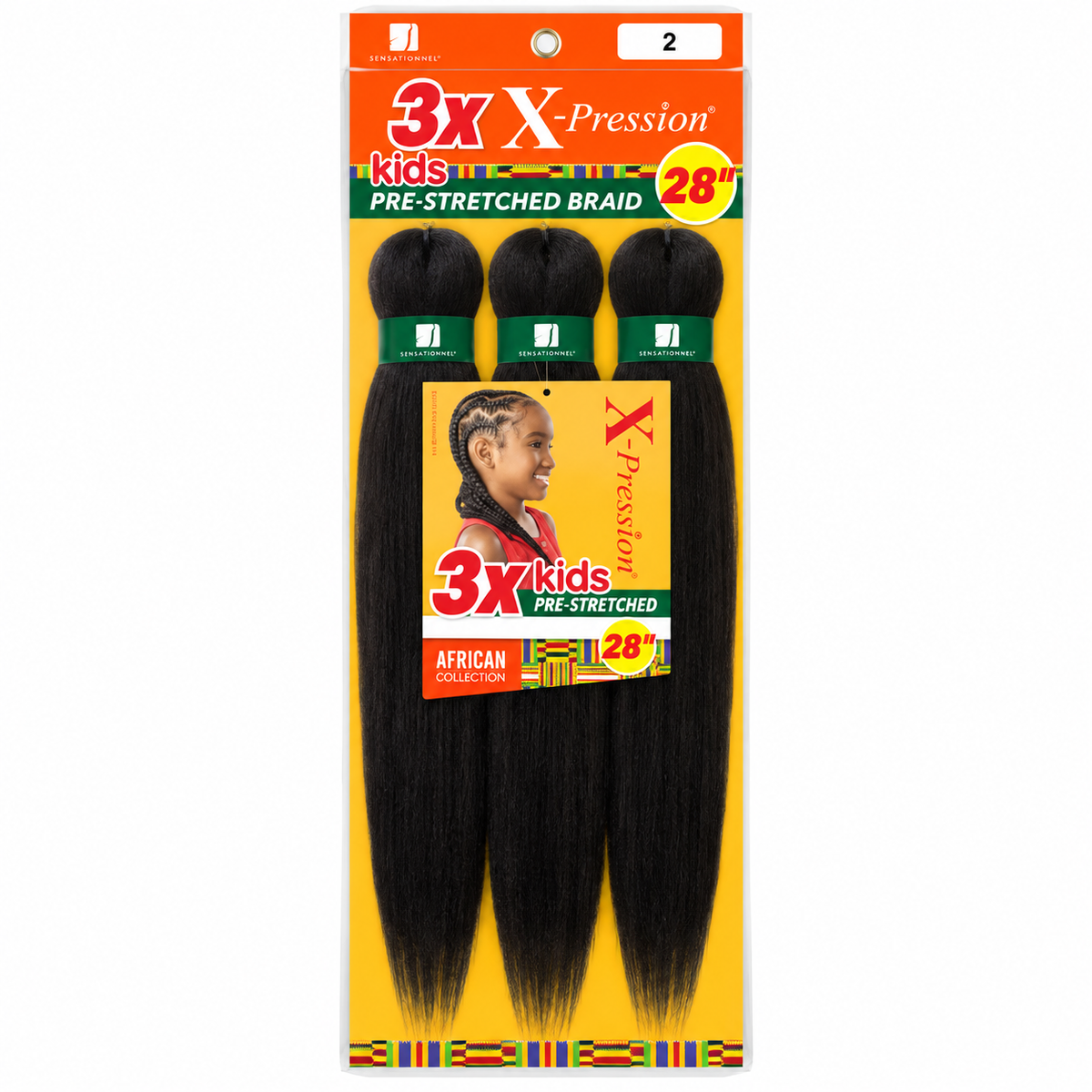 Sensationnel X-Pression 3X Kids 28 inch color 2 full retail package