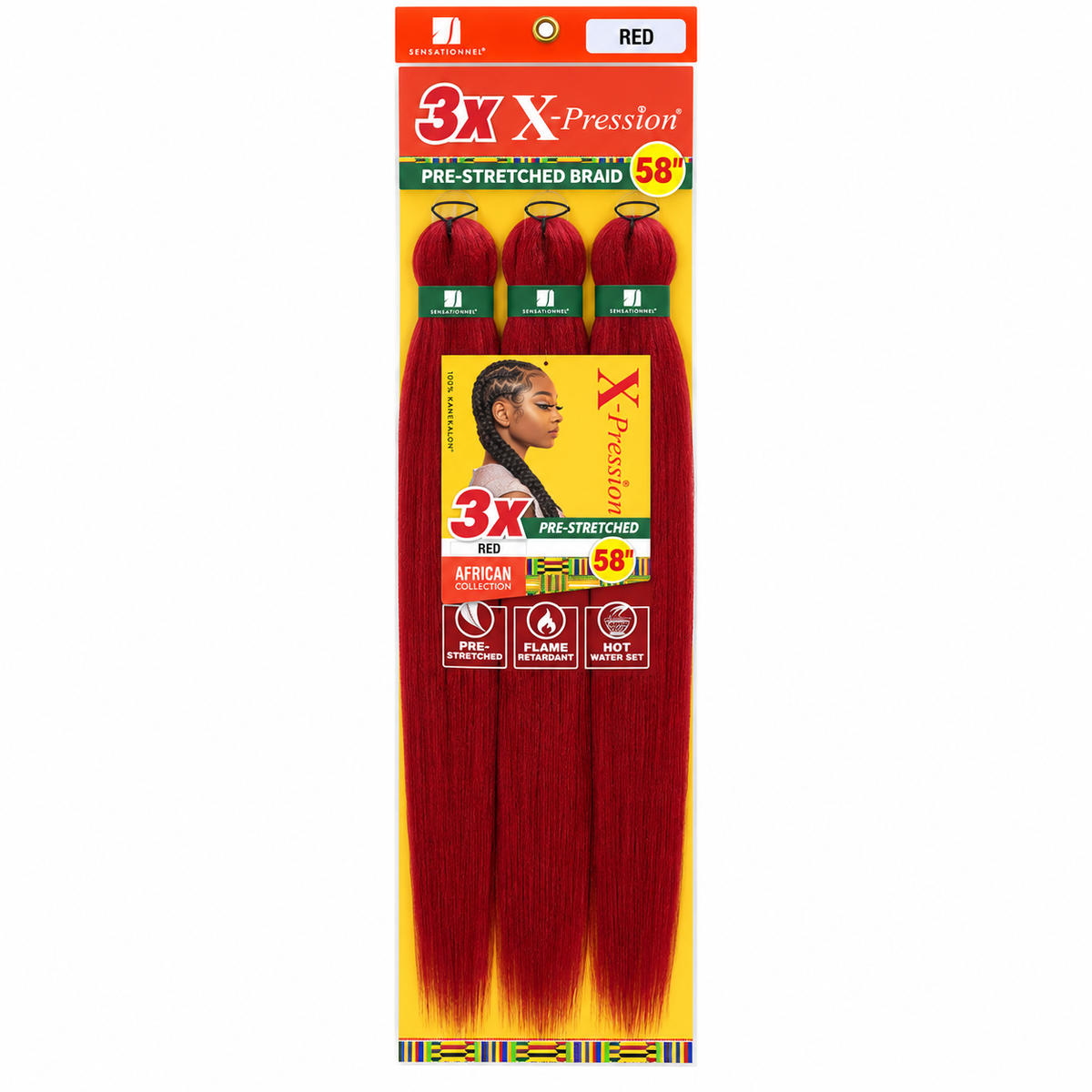 Sensationnel X-Pression 3X 58 inch color RED. full retail package