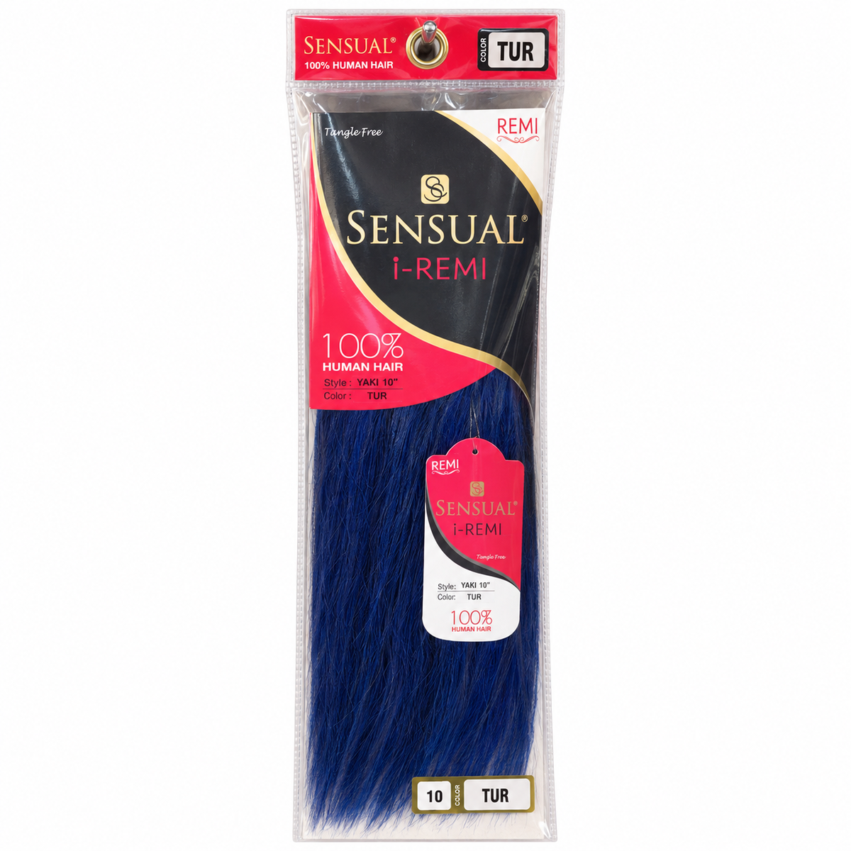 Sensual i-Remy Yaki Straight human hair weave package, color Turquoise; representative color photo, select desired length